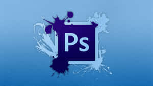 Adobe Photoshop 標誌與藍色紋理背景上的油漆飛濺 — 凌志標誌 GIF 壁紙