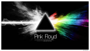 Pink Floyd 專輯封面，三角形將光分裂成彩虹色。