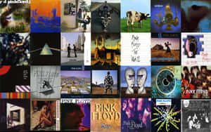 Pink Floyd 專輯封面拼貼畫，帶有超現實和象徵性藝術作品。 — 粉彩粉紅色 壁紙