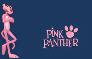 Pink Panther 卡通角色交叉雙臂站在 Pink Panther 標誌旁邊 — Steam Deck 壁紙
