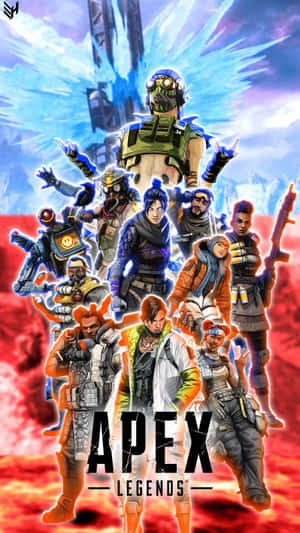 《Apex Legends》角色身穿戰鬥裝備，在熾熱與冰冷的戰場背景下英勇地擺出姿勢。 — Apex 英雄 壁紙