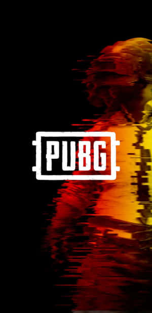 PUBG 遊戲標誌，在黑色背景上帶有紅橙色數位故障效果。