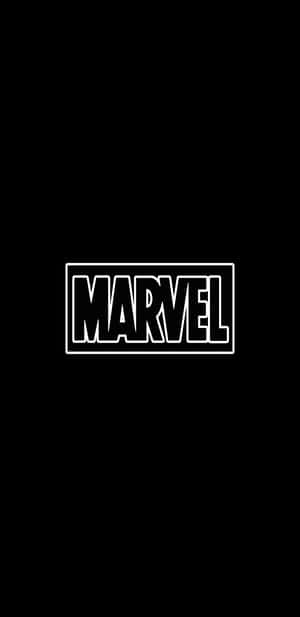 黑色背景上的白色Marvel標誌