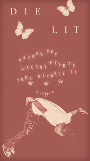 一個風格化嘅人物喺半空中，有蝴蝶同埋文字講到與其冇不如有咗先。
