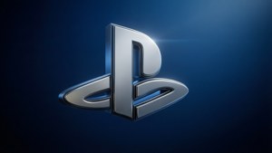 在深藍色背景上帶有光暈的閃亮 PlayStation 標誌
