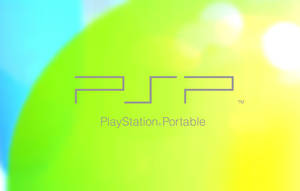 彩色模糊背景上的 PlayStation Portable 標誌 — 遊戲 壁紙