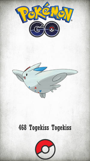 Pokémon GO Togekiss 卡，編號 468，帶有精靈球標誌，背景為紋理灰色。
