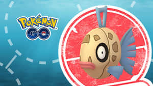 一個 Pokémon Go 遊戲角色，有藍色鰭和粉紅色嘴巴，在紅色圓圈內。 — 遊戲 壁紙