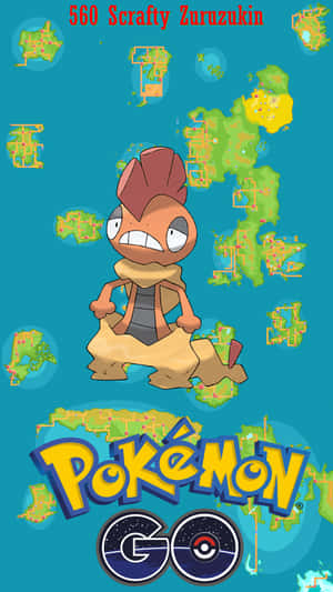 來自 Pokémon GO 的滑頭小子被漂浮的地圖碎片包圍。