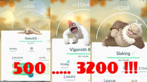 三張 Pokémon Go 生物卡，附有統計數據和紅色文字覆蓋 — 型爆寵物小精靈 壁紙
