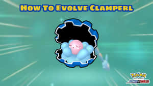 Clamperl 喺貝殼入面瞓覺，背景有動態模糊效果。
