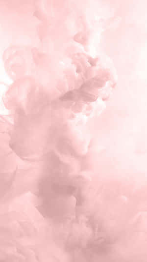 粉紅色墨水漩渦在清水中輕輕擴散，營造出柔和的抽象圖案。