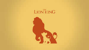 The Lion King 標誌，在金色背景上以橙色呈現獅子和幼獅的剪影。 — 獅子王 GIF 壁紙