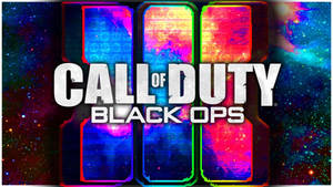 帶有宇宙星雲和數位面板的 Call of Duty Black Ops 標誌 — 使命召喚黑色行動4 壁紙