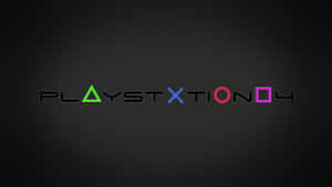 PlayStation 4 標誌，帶有彩色符號，背景為深色紋理。