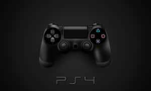 黑色PlayStation 4控制器，在深色背景上帶有發光按鈕。