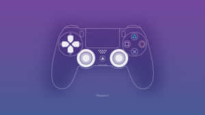 PlayStation 4 控制器輪廓 紫色藍色漸變背景