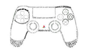 PlayStation控制器形狀，邊緣寫有遊戲標題。