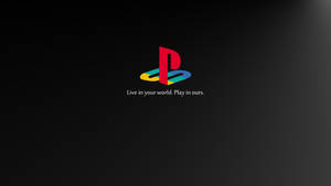 深色漸變背景上帶有標語的 PlayStation 標誌