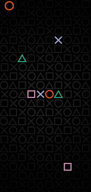 深色幾何圖案背景上的霓虹 PlayStation 標誌