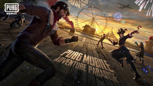 PUBG Mobile 角色在煙花慶祝期間在碼頭上奔跑。