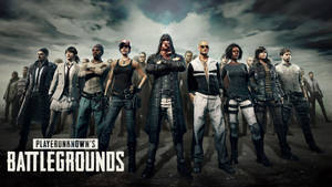 PUBG 角色在風暴戰場上站立的宣傳圖片。