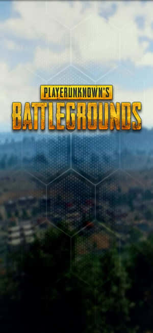 PlayerUnknown's Battlegrounds 遊戲標誌，帶有六邊形網格覆蓋在森林背景上。 — RedMagic 壁紙