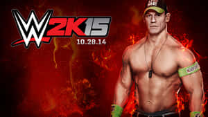 WWE摔角手John Cena在WWE 2K15遊戲的火熱宣傳圖片中。
