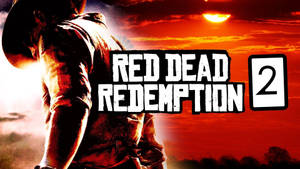日落中的牛仔剪影，帶有「Red Dead Redemption 2」標題疊加。
