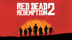 牛仔剪影在夕陽下站立，帶有 Red Dead Redemption 2 標題。
