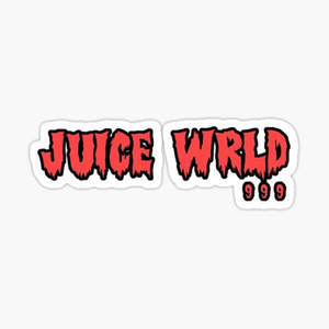 帶有 Juice WRLD 999 的紅色滴落文字貼紙