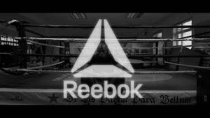 拳擊手在拳擊擂台上，帶有Reebok標誌疊加。