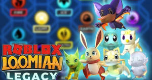 Roblox Loomian Legacy 遊戲角色，擁有發光的眼睛和色彩繽紛的設計。
