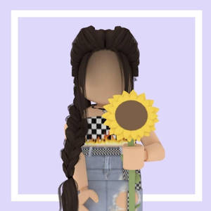 Roblox女孩角色手持向日葵