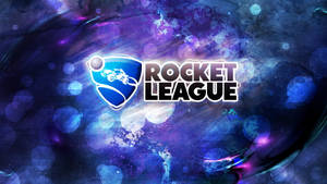 帶有發光宇宙背景和跑車的 Rocket League 遊戲標誌。