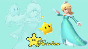 Rosalina 身穿青綠色長袍，黃色Luma漂浮在她的素描旁。 — 蘇菲亞公主 壁紙