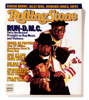 Rolling Stone 雜誌封面，Run DMC 和粗體標題。