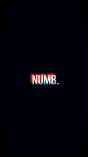 黑色背景上顯示「NUMB.」嘅霓虹文字