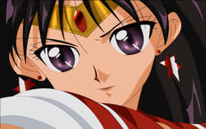 Sailor Mars 有強烈嘅紫色眼睛同紅色星星耳環。 — 美少女戰士 壁紙