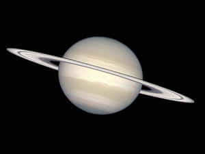 土星帶有在太空黑暗中發光的光環。