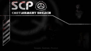 黑暗螢幕，帶有SCP收容失效標誌和陰影人形物體。 — 火影忍者海報 壁紙