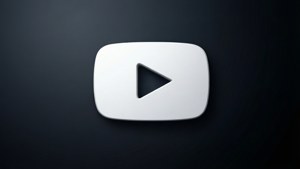 深色漸變背景上的YouTube播放按鈕圖標