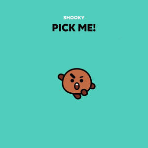 一個棕色卡通角色帶著憤怒的臉大喊 pick me