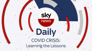 Sky News Daily 關於COVID危機教訓的頭條新聞，帶有抽象紅藍設計。