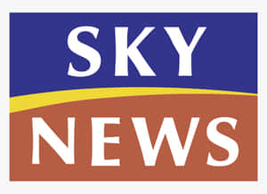 Sky News 標誌，藍色和棕色背景上帶有白色文字和黃色曲線。