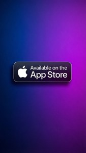 漸變背景上的 Apple App Store 可用性徽章