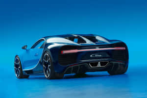 藍色 Bugatti Chiron 跑車 後視圖 攝影棚 — Surface Laptop 壁紙