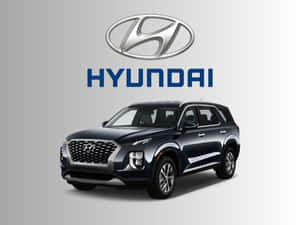 深藍色Hyundai SUV，上方有標誌，灰色背景。 — 現代汽車 壁紙