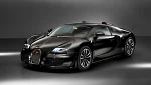 攝影棚燈光下的啞光黑色Bugatti Veyron跑車。 — 布加迪 壁紙