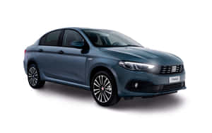 啞光藍色 Fiat Tipo 房車在白色背景的工作室拍攝。 — Steam Deck OLED 壁紙
